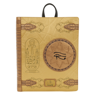 Decorative notebook with Egyptian hieroglyphs and symbols on a beige background