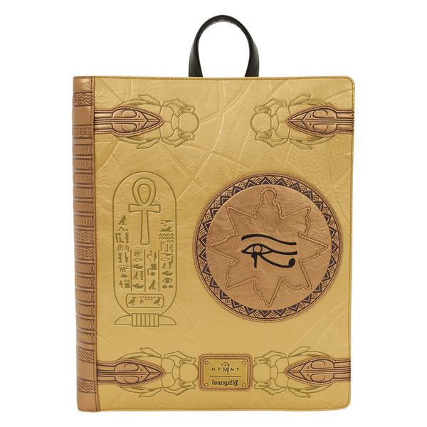 Decorative notebook with Egyptian hieroglyphs and symbols on a beige background