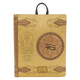 Decorative notebook with Egyptian hieroglyphs and symbols on a beige background