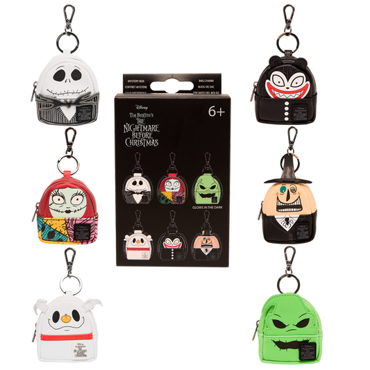 Loungefly Disney Tim Burton's The Nightmare Before Christmas Cosplay Mystery Mini Backpack Keychain Charm