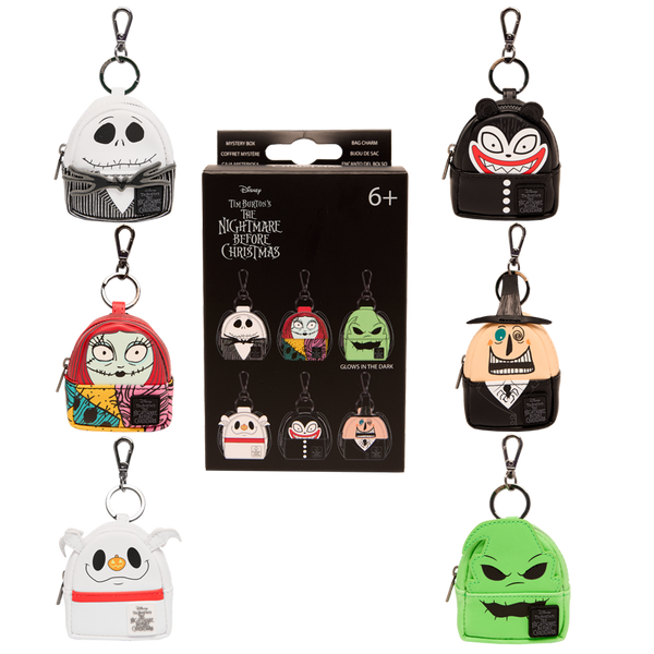 Loungefly Disney Tim Burton's The Nightmare Before Christmas Cosplay Mystery Mini Backpack Keychain Charm