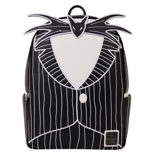Backpack with a design inspired by a character from 'The Nightmare Before Christmas' on a white background