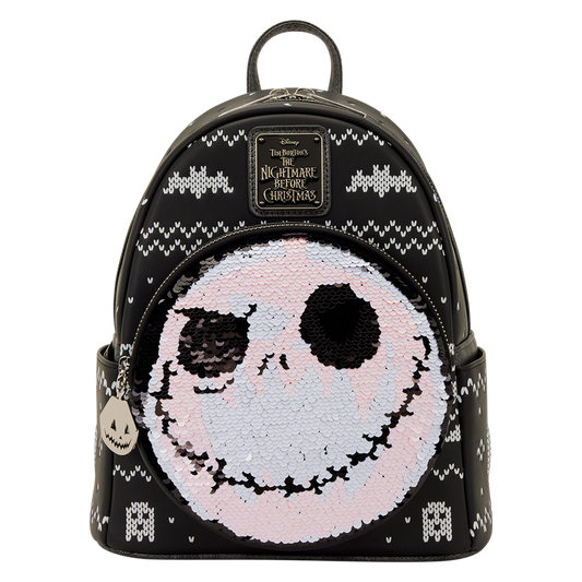 Loungefly The Nightmare Before Christmas Jack Skellington Reversible Sequins Mini Backpack