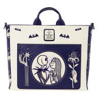 Loungefly Disney The Nightmare Before Christmas Jack & Sally Night Sky Convertible Bag