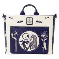 Loungefly Disney The Nightmare Before Christmas Jack & Sally Night Sky Convertible Bag