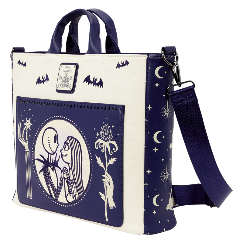 Loungefly Disney The Nightmare Before Christmas Jack & Sally Night Sky Convertible Bag