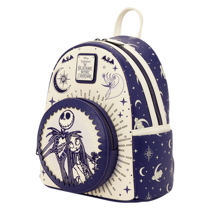 Loungefly Disney The Nightmare Before Christmas Jack & Sally Night Sky Mini Backpack