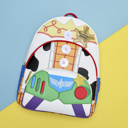 Loungefly Disney Pixar Toy Story 5 Woody Jessie & Buzz Triple Pocket Mini Backpack
