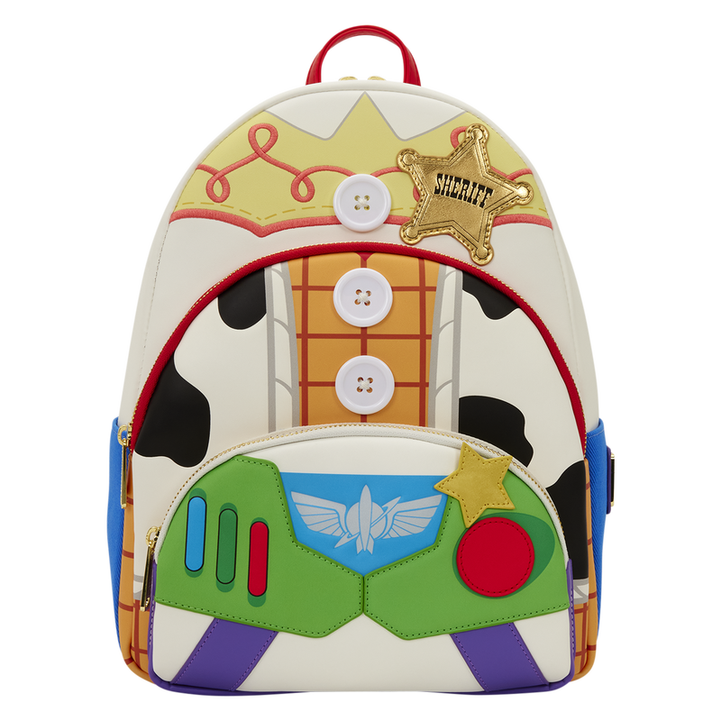 Loungefly Disney Pixar Toy Story 5 Woody Jessie & Buzz Triple Pocket Mini Backpack