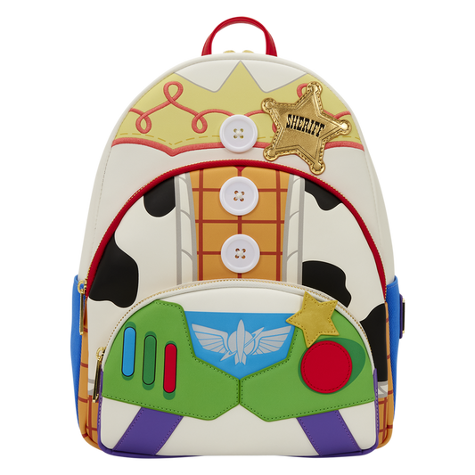 Loungefly Disney Pixar Toy Story 5 Woody Jessie & Buzz Triple Pocket Mini Backpack
