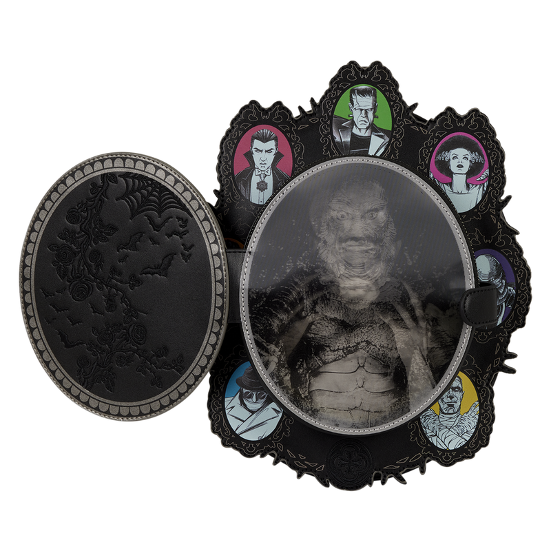 Decorative item with a central portrait and smaller portraits around on a white background