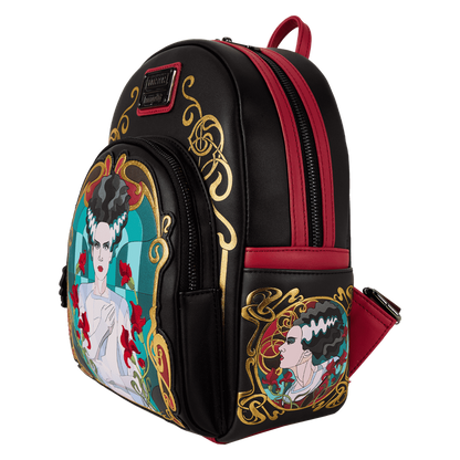 Loungefly Universal Monsters The Bride of Frankenstein Stained Glass Mini Backpack