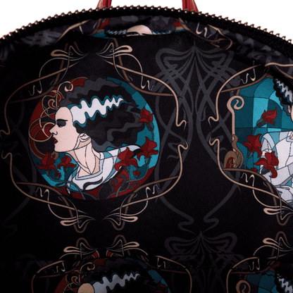 Loungefly Universal Monsters The Bride of Frankenstein Stained Glass Mini Backpack