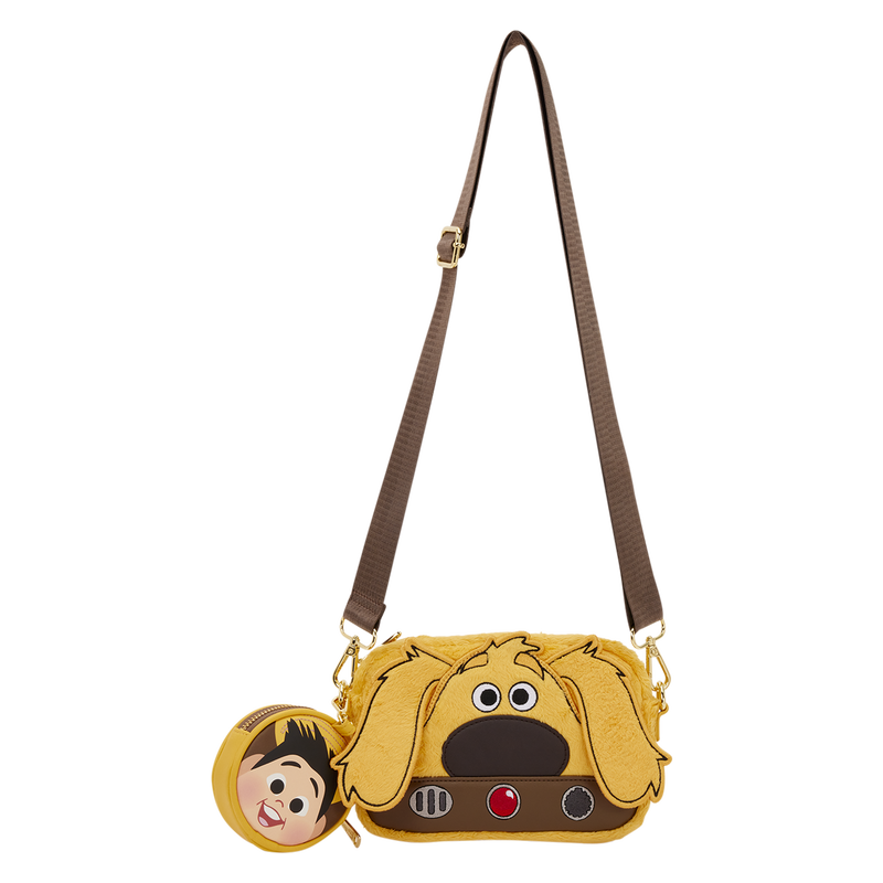 Loungefly Disney Pixar Up Dug Faux Fur Sling Crossbody Bag with Coin Bag