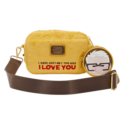 Loungefly Disney Pixar Up Dug Faux Fur Sling Crossbody Bag with Coin Bag