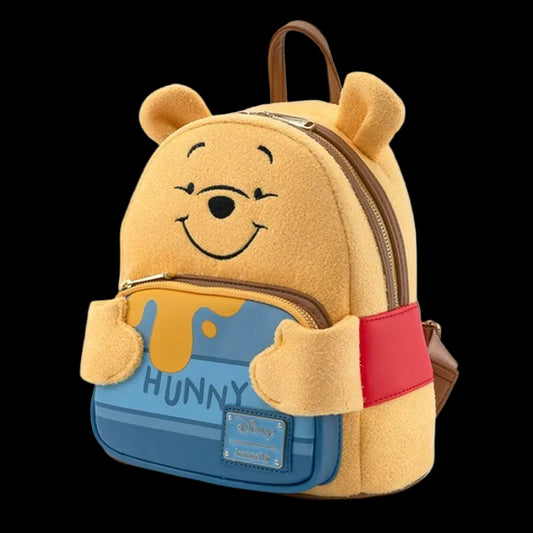 Winnie the Pooh backpack with a 'Hunny' design on a white background
