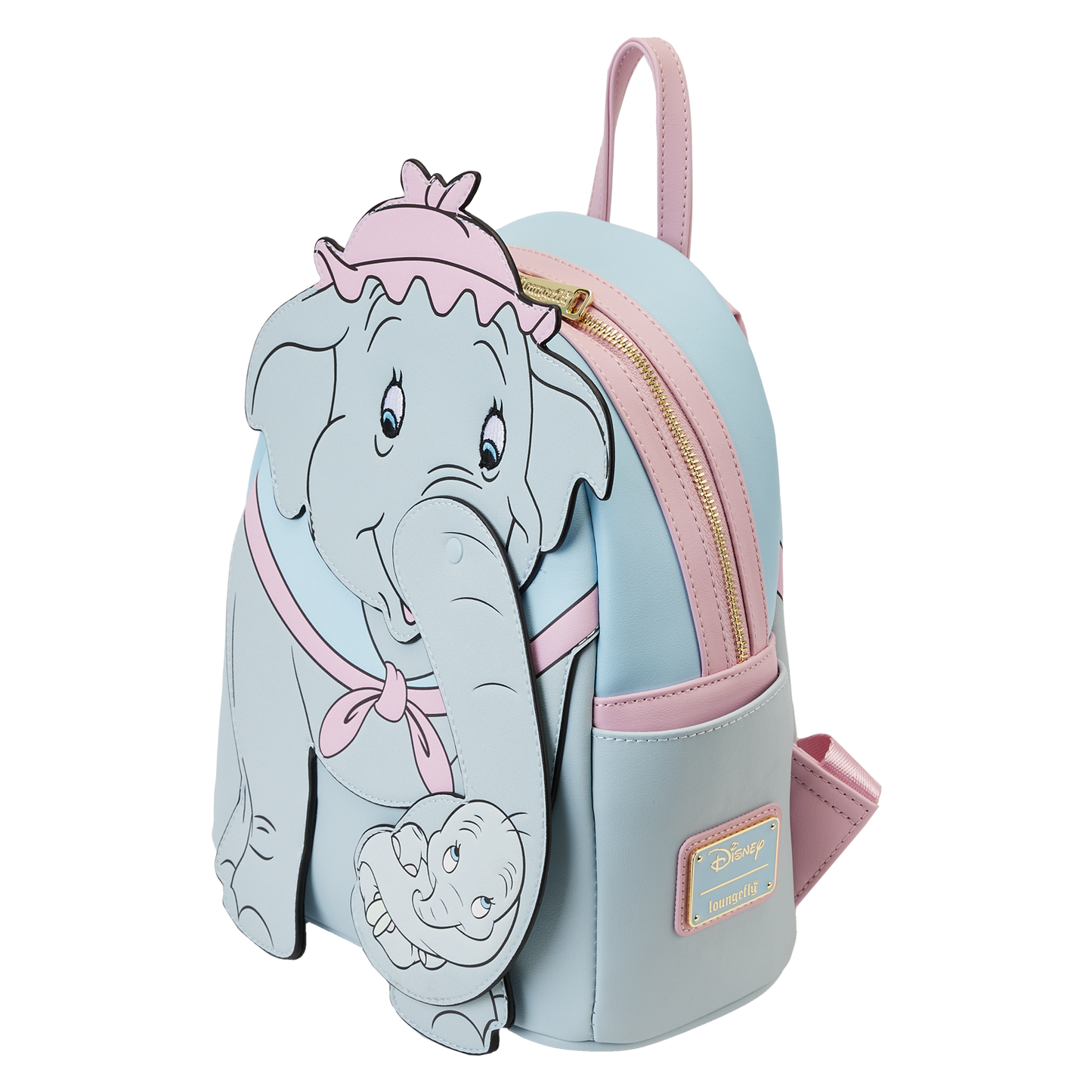 Backpack with Dumbo the elephant design on a white background