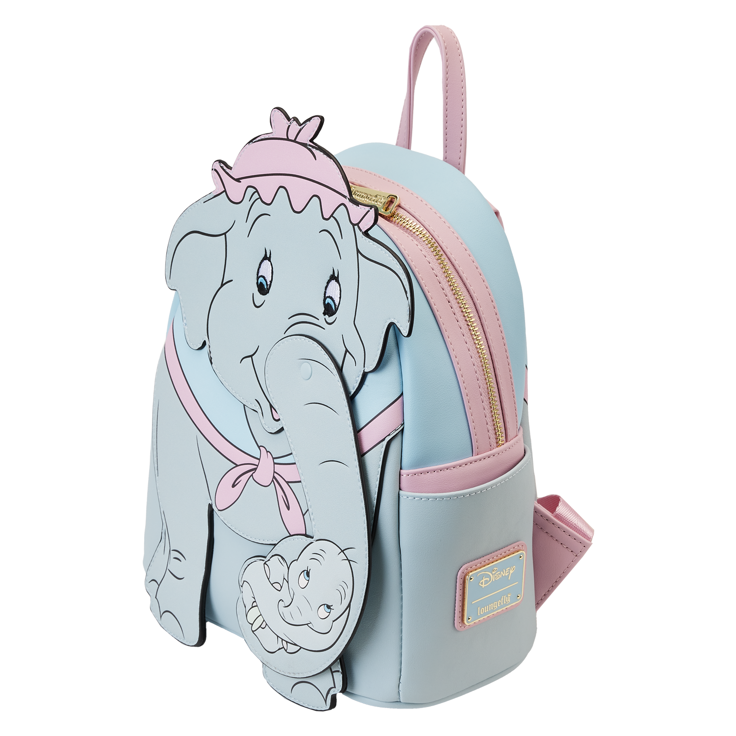 Backpack with Dumbo the elephant design on a white background