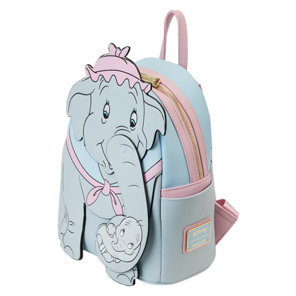 Backpack with Dumbo the elephant design on a white background