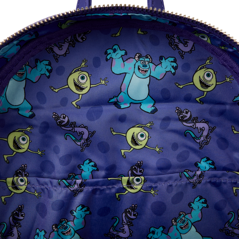 Loungefly Pixar Monsters Inc. Mike Sulley and Randall Triple Pocket Mini Backpack