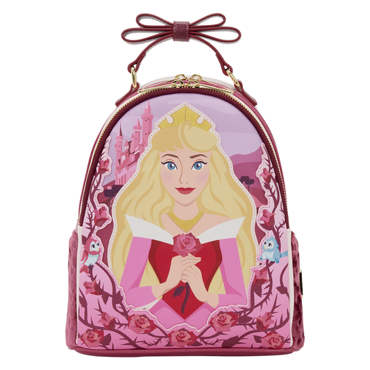 Sleeping Beauty Princess Aurora Roses Mini Backpack front