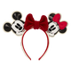 Mickey and Minnie Holiday Knit Bow Ear Headband front