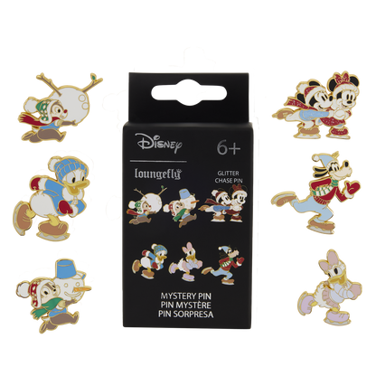 Mickey and Friends Holiday Ice Skating Mystery Box Pin lineup