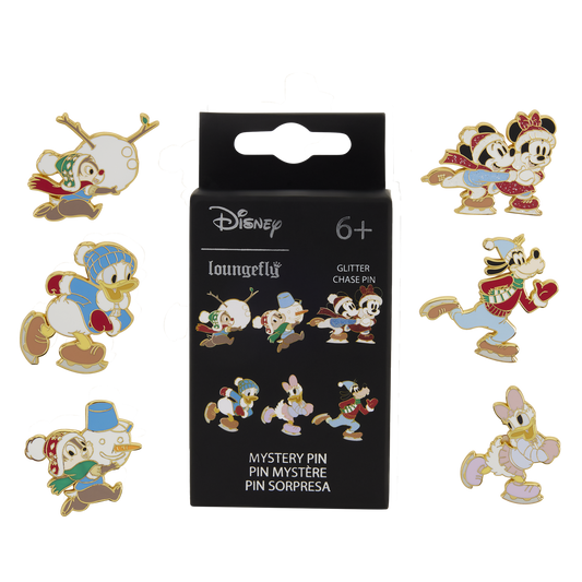 Mickey and Friends Holiday Ice Skating Mystery Box Pin lineup