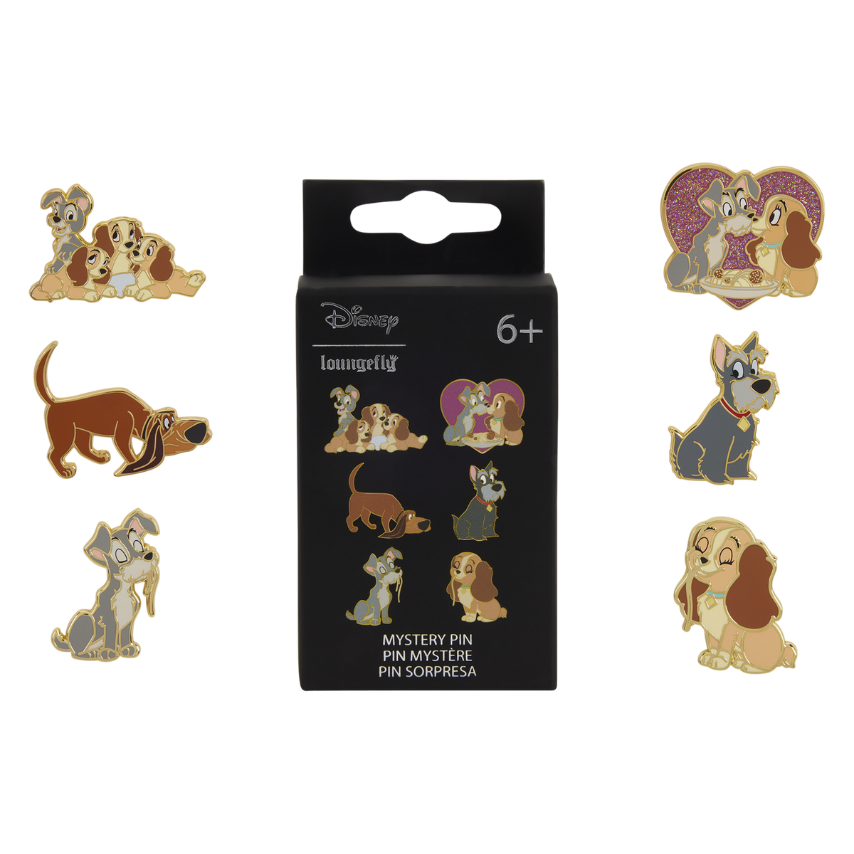 Lady and the Tramp Mystery Box Pin lineup