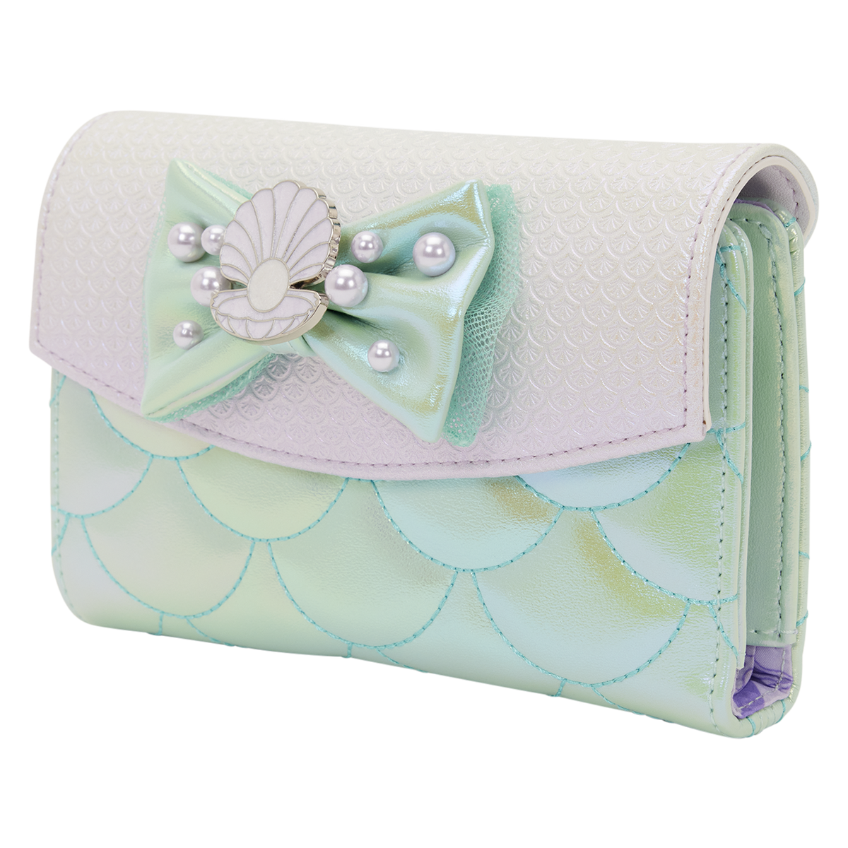 Little Mermaid Iridescent Pearl Flap Wallet
