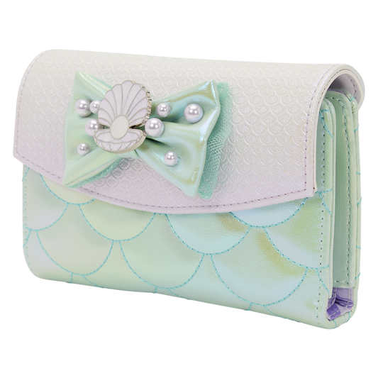 Little Mermaid Iridescent Pearl Flap Wallet