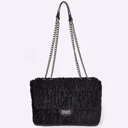 Faux Fur Clutch: Dark Pink