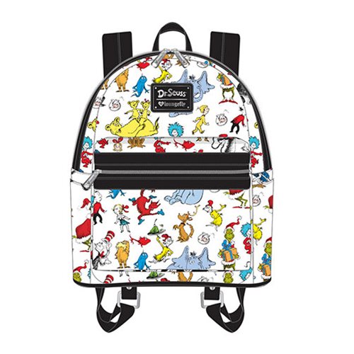 Dr. Seuss Character Print White Mini Backpack