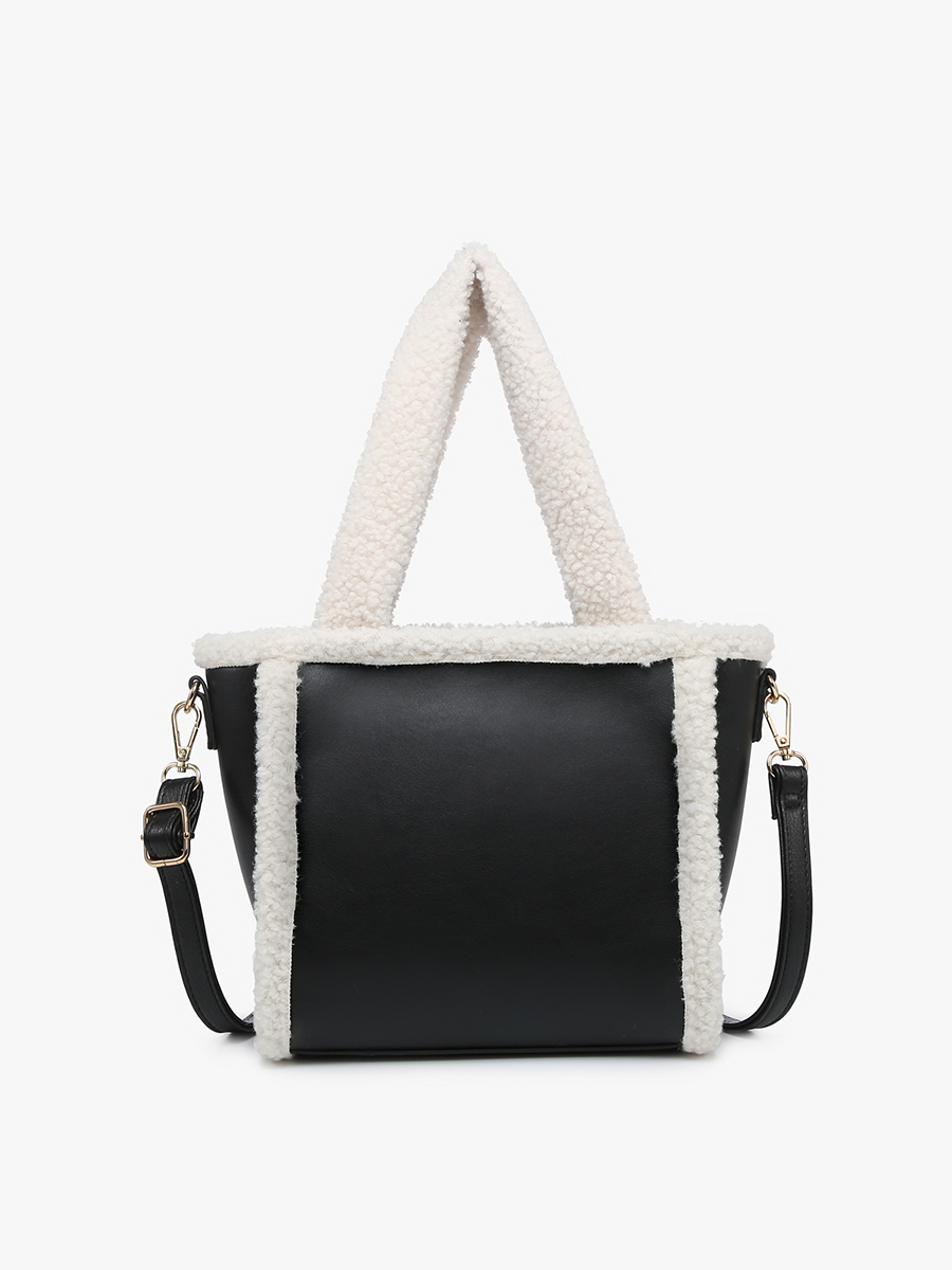 Helsinki Sherpa Trim Satchel/Crossbody | JN2378 : Off White/Black