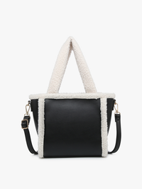 Helsinki Sherpa Trim Satchel/Crossbody | JN2378 : Off White/Black