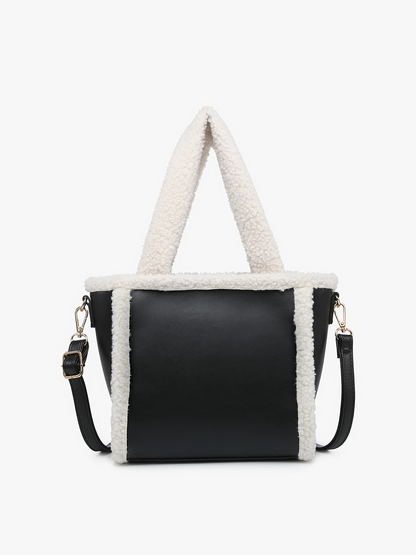 Helsinki Sherpa Trim Satchel/Crossbody | JN2378 : Off White/Black