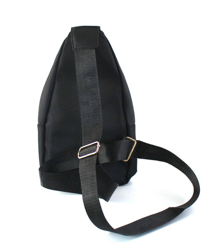 Sleek Quilted Nylon Sling Bag - Multi-Pocket Chest Pack