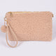 Faux Fur Clutch: Beige