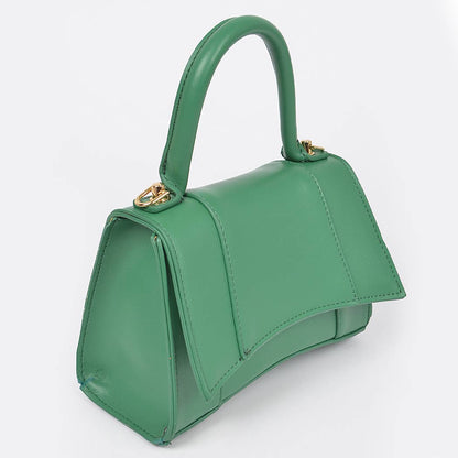 Faux Leather Top Handle Bag: Lavender