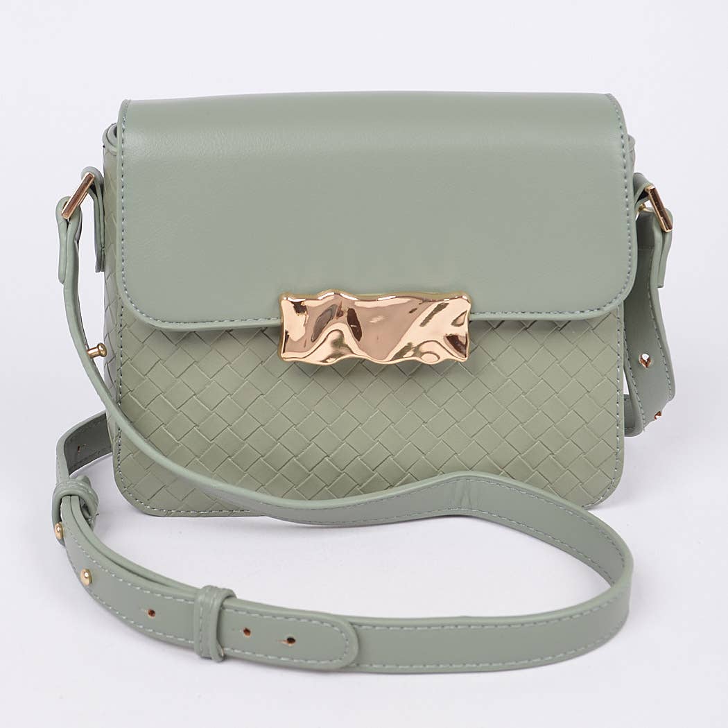 Faux Leather Crossbody Bag: Purple