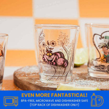 Alice in Wonderland 4 Piece 1.5oz Mini Glass Set