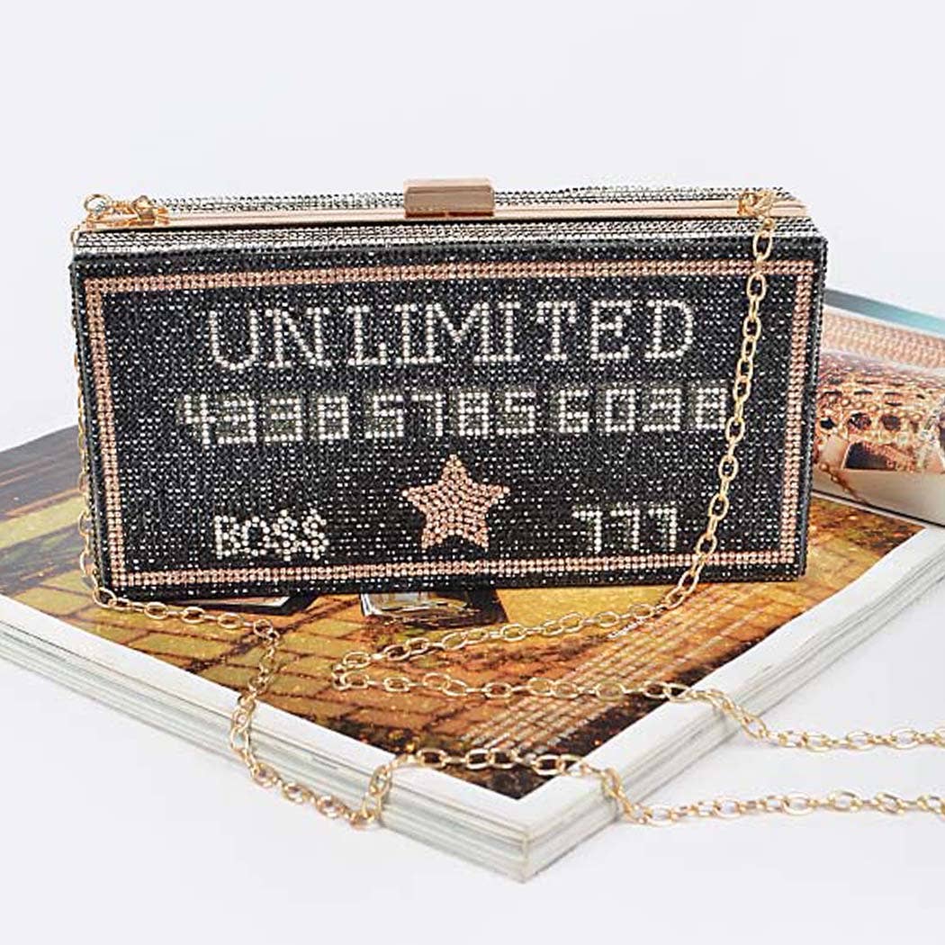 Unlimited Rhinestone Party Clutch: Multicolor