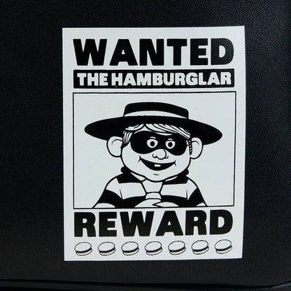 Wanted poster for 'The Hamburglar' with a black background