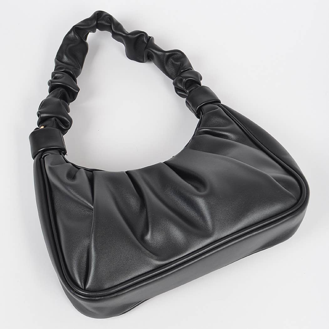 Pleated Simple Shoulder Bag: Pink