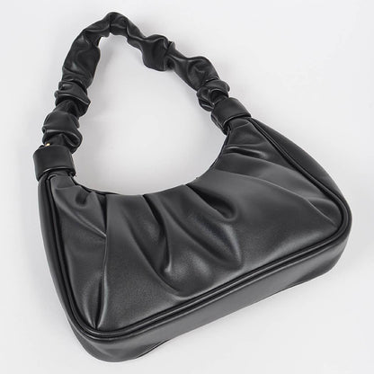 Pleated Simple Shoulder Bag: Pink