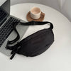 Minimalist Nylon Fanny Pack Waist Bag with Braided Tassel: Black