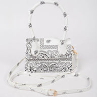 Bandana Single Handle Flap Crossbody Bag: White