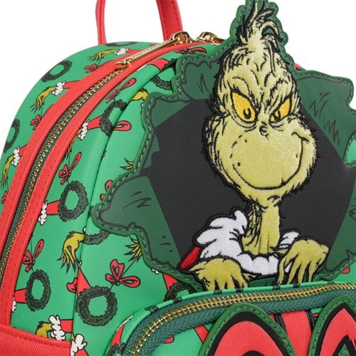 Loungefly How the Grinch Stole Christmas Grinch Christmas Present Mini Backpack - Limited Edition Exclusive