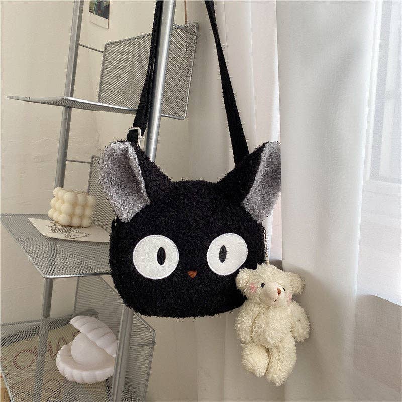 Cartoon Lamb Fur Crossbody Bag: Khaki without Pendant
