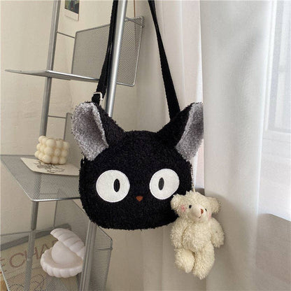 Cartoon Lamb Fur Crossbody Bag: Khaki without Pendant